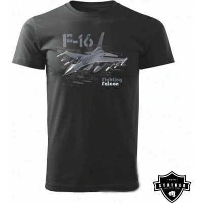 Tričko Striker Lietadlo F-16 Falcon Fighting čierne