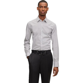 HUGO BOSS Риза Boss Men's H Hank S Kent Long Sleeve Plain Shirt - Black