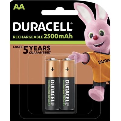 Duracell Акумулаторна батерия DURACELL R6 AA, 2500mAh NiMH, 1.2V, 2 бр. в опаковка (DUR-BR-AA-2500MAH-2PK)