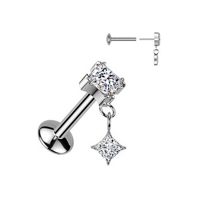 Šperky4U Piercing do ucha PUSH IN labreta TITAN TIT1666