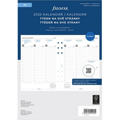 Filofax kalendář A5 2025 ČJ+SJ týden/2 stránky – Zboží Živě