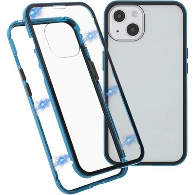 AppleKing s kovovým rámčekom a s tvrdeným sklom iPhone 13 - modré