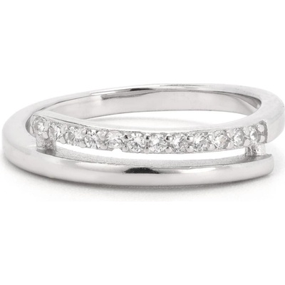 Rafity Stříbrný prsten Infinity Bridge se zirkony R0114 05