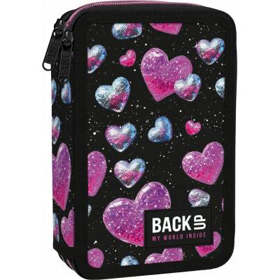 BackUP Несесер с пособия BackUp 8 DW - Glitter Hearts, 2 ципа (709807)