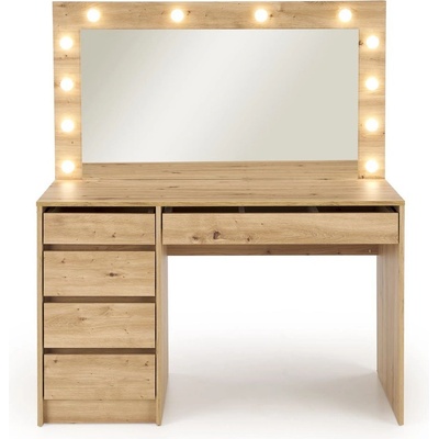 Halmar toaletný stolík HOLLYWOOD s led osvetlením 120 cm dub artisan