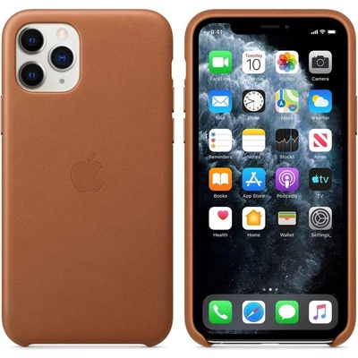 Apple iPhone Leather Case - оригинален кожен кейс (естествена кожа) за iPhone 11 Pro (кафяв)