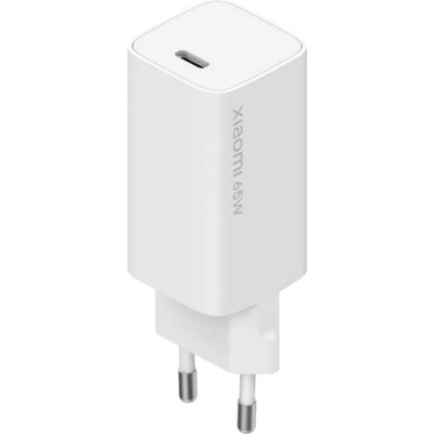 Xiaomi GaN Fast Charger 65W - захранване за ел. мрежа за лаптопи, смартфони и таблети USB-C изход с технология за бързо зареждане (бял)