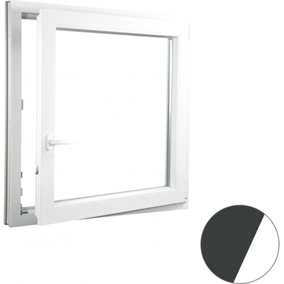 ALUPLAST Plastové okno jednokřídlo antracit 70x70