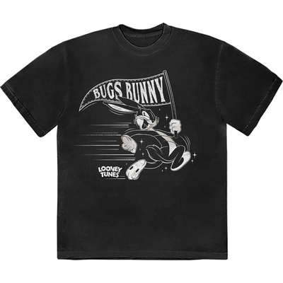Looney tunes tričko Retro Bugs Flag čierne
