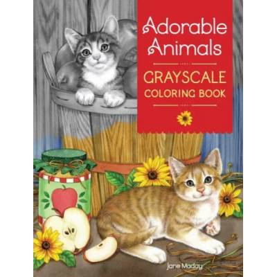 Adorable Animals GrayScale Coloring Book | Jane Maday