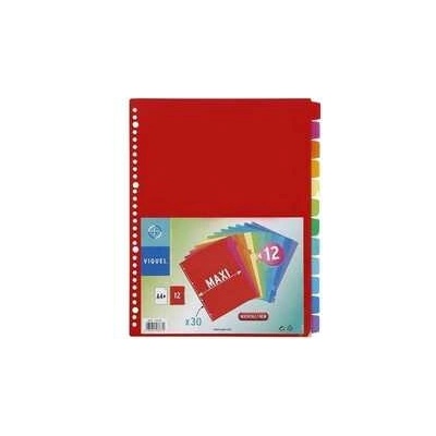 Viquel Rozlišovače, plastové, A4 Maxi, 12 částí, VIQUEL 21726