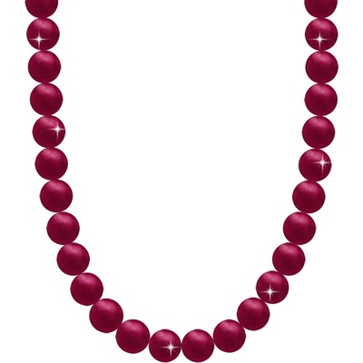 Biju Perlový náhrdelník s umelými perlami vínovo červenej 6000657-10