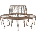 vidaXL Дървесен бенч 8 -местен Ø 160 x 89 см steel Антик кафяво Кръгла (42029501)