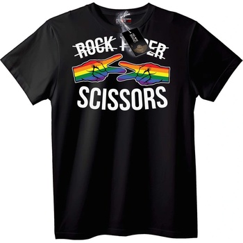 NOONEBRAND Тениска Дъга Камък Ножица - 3XL, Black