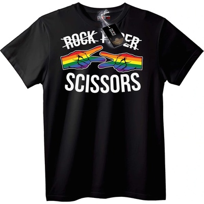NOONEBRAND Тениска Дъга Камък Ножица - 3XL, Black