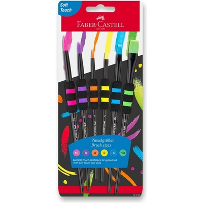 Štětce Faber-Castell Soft Touch Black - 6 ks
