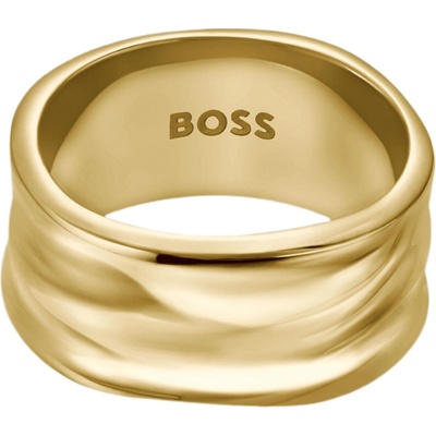 Hugo Boss Výrazný pozlátený prsteň pre ženy Ripple 1580775