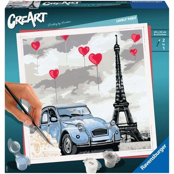 Ravensburger Комплект за рисуване по номера Ravensburger CreArt - Приказен Париж (20197)