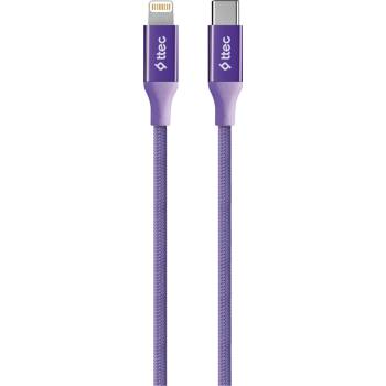 Image 1 of Ttec Кабел ttec AlumiCable Type-c - Lightning Fast Charging Cable 150cm - Лилав