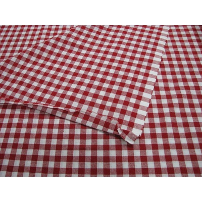 Bavlna kocka červeno biela š.140cm