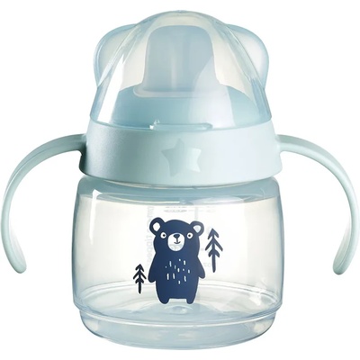 Tommee Tippee Неразливаща се чаша с мек накрайник Tomme Tippee - Soft Spout, Мече, 190 ml (TT.0287)