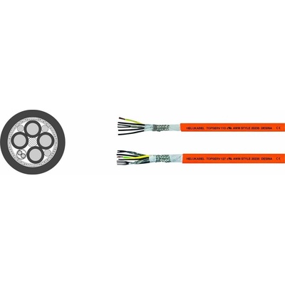 Helu TOPSERV® 112 707282 servo kábel 4 G 4 mm² + 2 x 1.50 mm², 100 m, oranžová