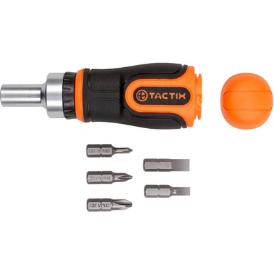 Tactix TC900063 Mini ráčnový šroubovák 115 mm s bity, 6 ks