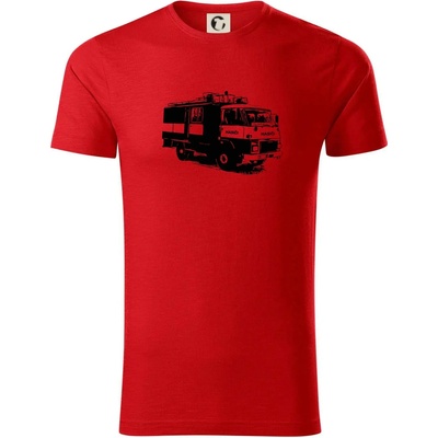 Hasičské auto Hasiči triko z organické bavlny červená – Zboží Mobilmania