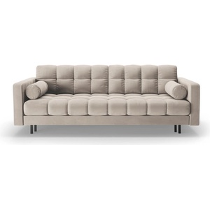 Cosmopolitan Design Бежов кадифен разтегателен диван с място за съхранение 222 cm Bali - Cosmopolitan Design (COS_3SF_51_F1_BALI2)