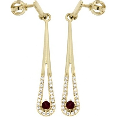 Zlatnictví U Kostela zlaté visací náušnice se zirkony 206bč