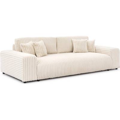 ROPEZ Кремав разтегателен диван с място за съхранение от рипсено кадифе 260 cm Justin - Ropez (Justin Sofa 4os. z f.spania Vito 23 Standard)