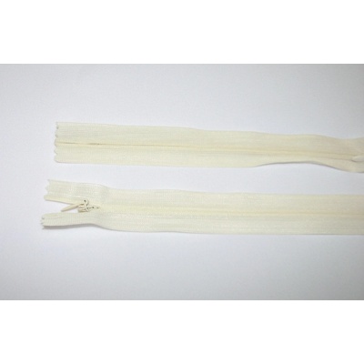 Zips krytý 3mm smotanová nedeliteľný 18cm dederon
