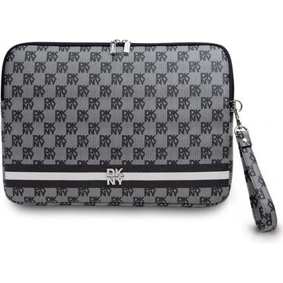 DKNY PU Leather Checkered Pattern and Stripe obal na notebook 15/16", čierny 57983120015