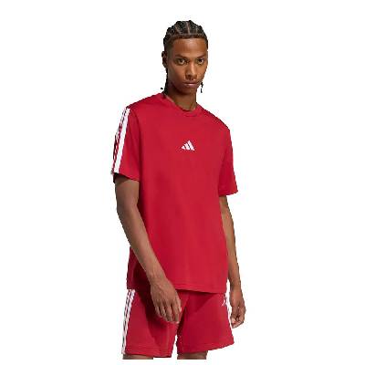 Тениска Adidas Essentials 3 Stripes Single Jersey short sleeve T-shirt - Red (White / Active Maroon)