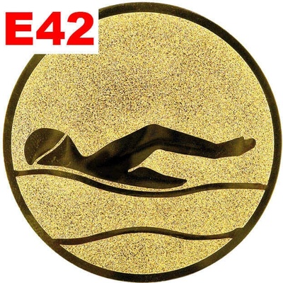 Emblém E42 PLAVÁNÍ umístění na sportovní pohár nebo medaili 25 mm