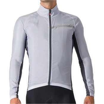 Castelli Мъжко ветрозащитно яке за колоездене Castelli Squadra Stretch Jacket Cycling jacket - Silver Grey / Dark Grey (051-0695-0612)