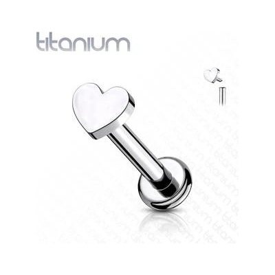 Šperky4U piercing do brady labreta titan srdíčko TIT1098-1208