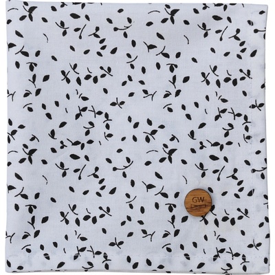 Kapesníček do saka bílý s listy Square