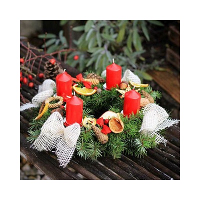 Balkonika Adventní věnec červená-krémová 30 cm
