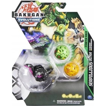 SPIN MASTER Bakugan Evolutions S4 štartovacia sada 3ks s Baku žetónmi a kartami Serpillious Ultra
