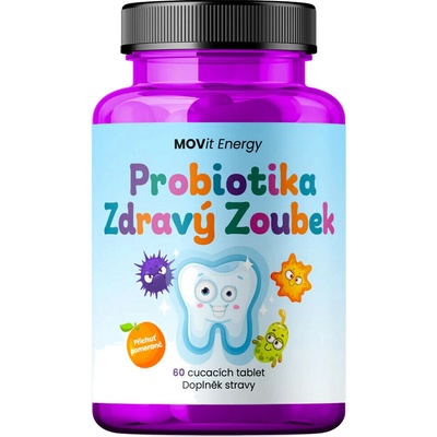 MOVit Probiotika Zdravý zoubek pomeranč 60 tabliet
