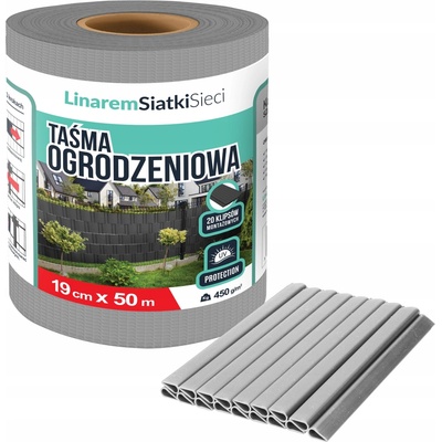 Stínící panelové pásy Linarem SiatkiSieci PVC šedá 19 cm x 50 m s UV ochranou