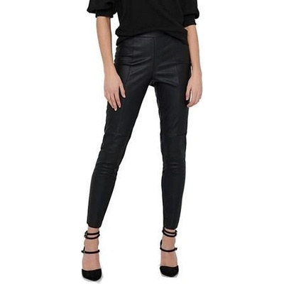 Jacqueline de Yong Sahara MW Faux Leather LEGGINGS Black