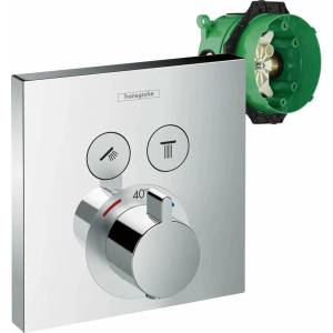 Hansgrohe Смесител за душ Hansgrohe ShowerSelect, лъскав хром, 2 функции плюс iBox (15763000 + 01800180)