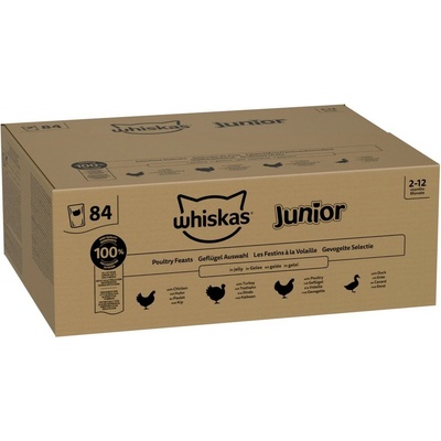 Jumbo balení Whiskas Junior Výběr drůbežího masa v želé 84 x 85 g