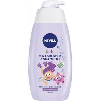 Nivea Kids detský sprchový gél a šampón 2 v 1 vôňa lesného ovocia 500 ml