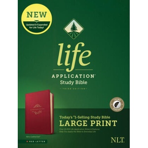 NLT Life Application Study Bible, Third Edition, Large Print (Red Letter, Leatherlike, Berry, Indexed) | Tyndale (ISBN: 9781496446855)