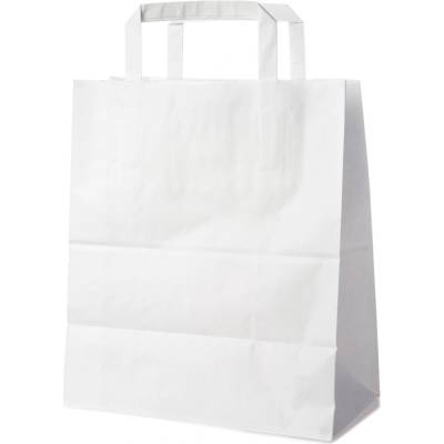 Papierová taška biela 22+10 × 28 cm 250 ks