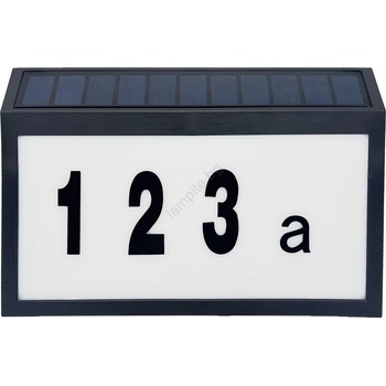 Polux LED соларен номер NUMERO LED/3, 7V 6000K 1200 mAh IP44 черен (SA2209)