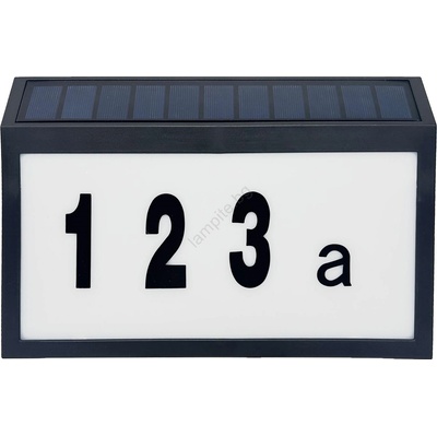 Polux LED соларен номер NUMERO LED/3, 7V 6000K 1200 mAh IP44 черен (SA2209)